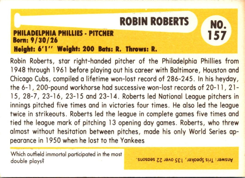 1980 SSPC HOF Robin Roberts
