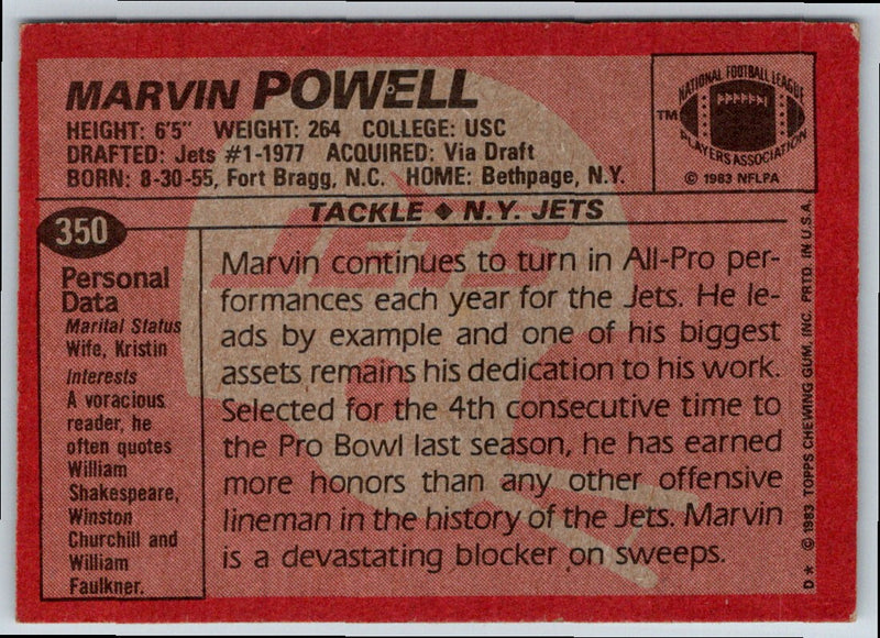 1983 Topps Marvin Powell