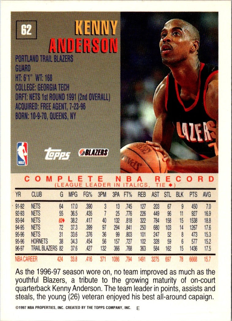 1997 Topps Kenny Anderson