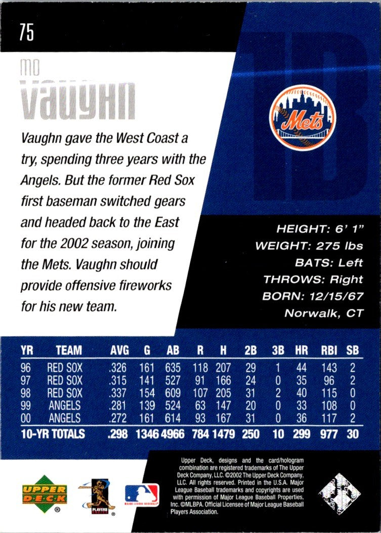 2002 Upper Deck Diamond Connection Mo Vaughn