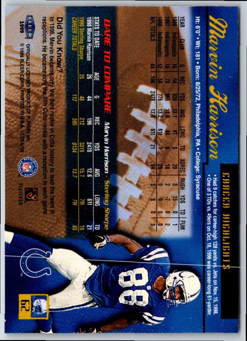 1999 Bowman's Best Marvin Harrison