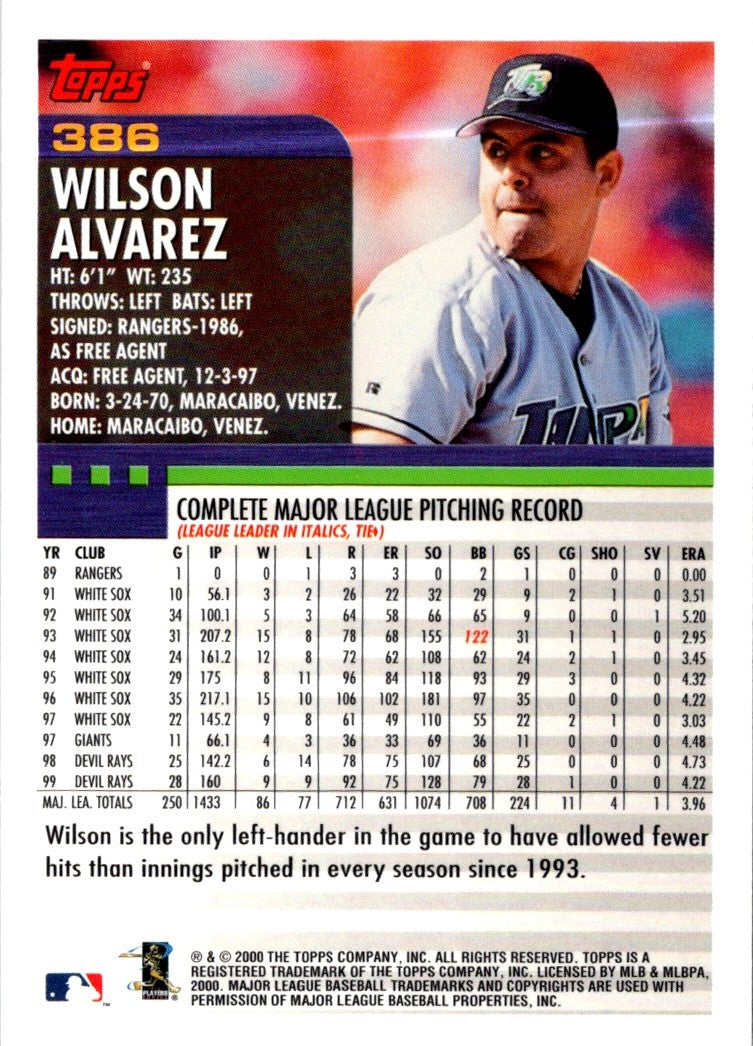 2000 Topps Wilson Alvarez