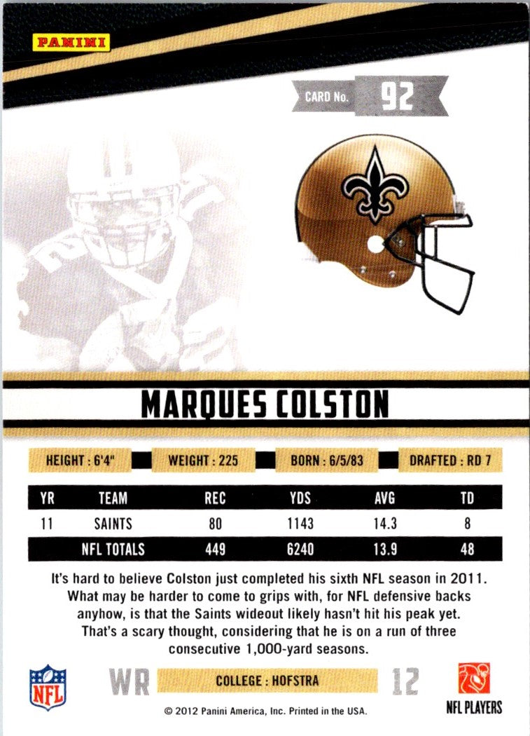 2012 Panini Rookies & Stars Marques Colston