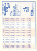 1986 Fleer Baseball's Best Sluggers vs. Pitchers Tom Seaver