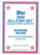 1986 Topps Glossy Send-Ins Earnie Riles