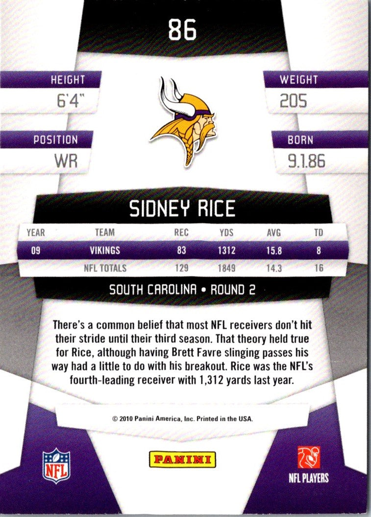 2010 Panini Certified Sidney Rice