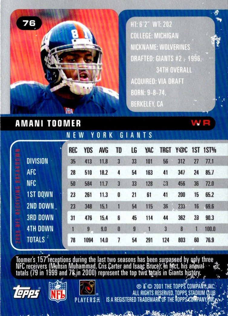 2000 Topps Chrome Amani Toomer