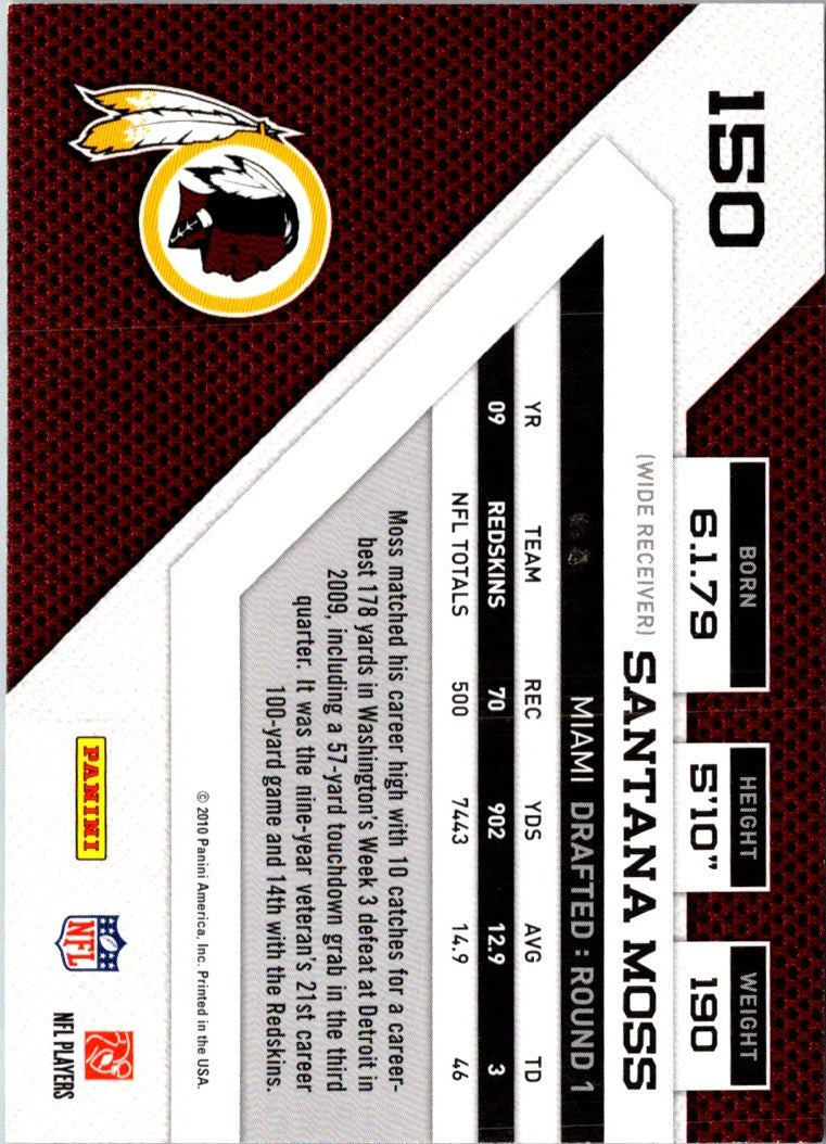 2010 Panini Certified Santana Moss