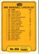 1982 Fleer Checklist: Twins/Padres