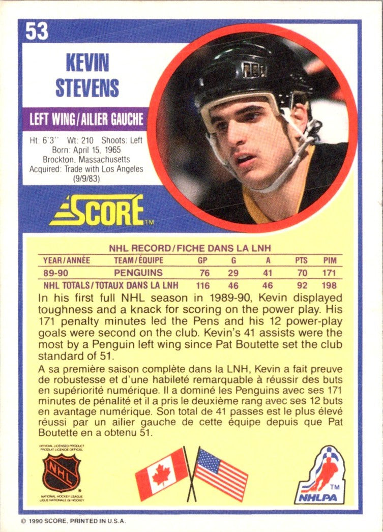 1990 Score Kevin Stevens