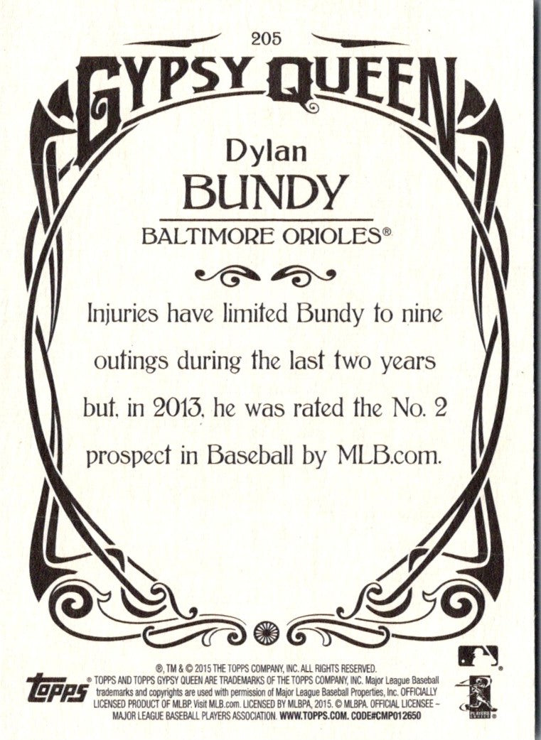 2015 Topps Gypsy Queen Dylan Bundy