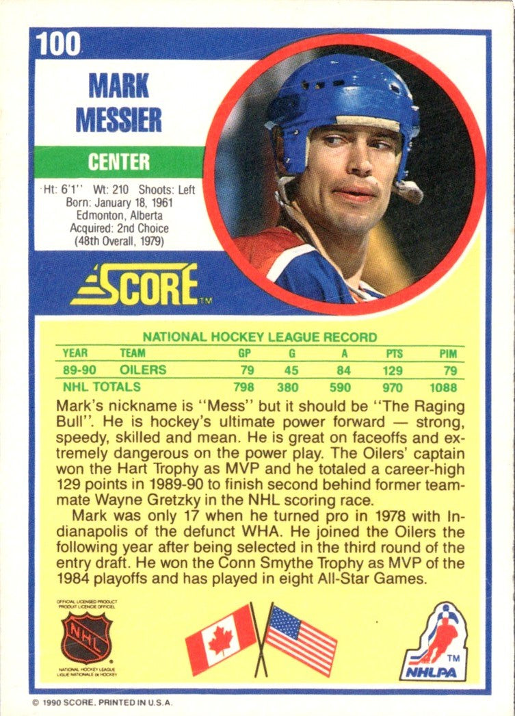 1990 Score Mark Messier