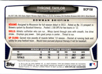 2013 Bowman Chrome Prospects Blue Wave Refractors Tyrone Taylor #BCP158