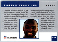 1991 Pro Line Portraits Clarence Verdin #126