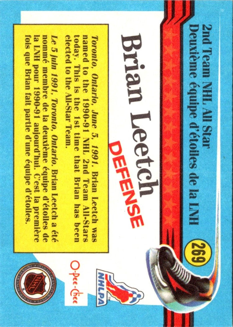 1991 O-Pee-Chee Brian Leetch