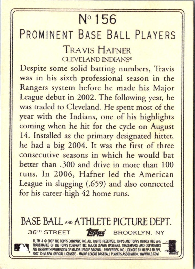 2007 Topps Turkey Red Travis Hafner