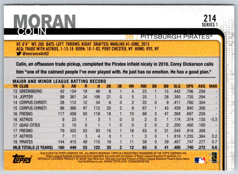 2019 Topps Colin Moran