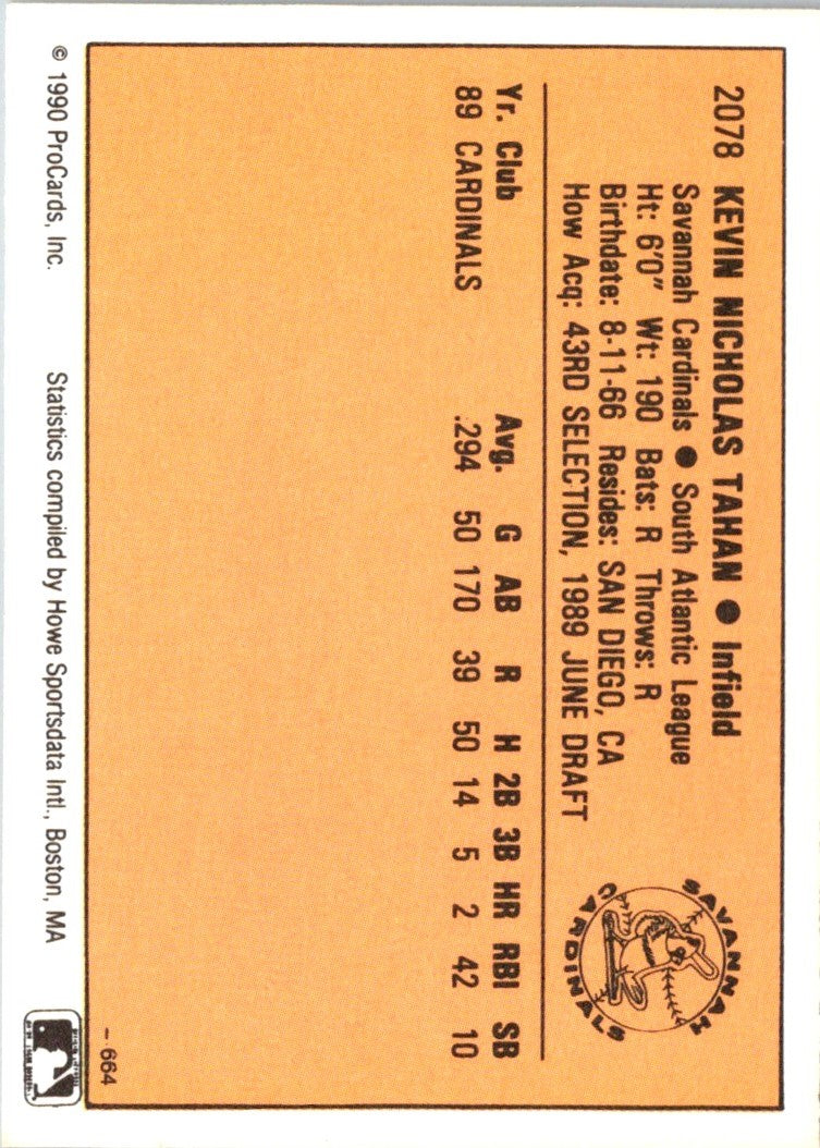 1990 ProCards Kevin Tahan