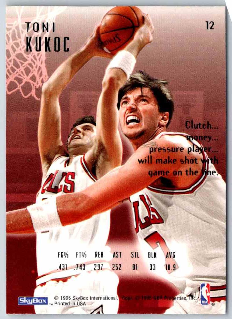 1995 Skybox Toni Kukoc