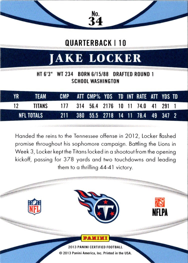 2013 Panini Certified Jake Locker