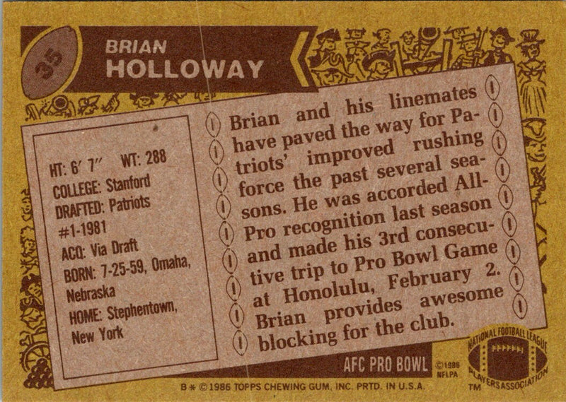 1986 Topps Brian Holloway