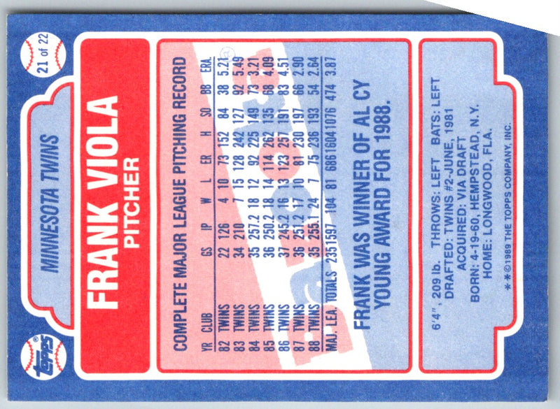 1989 Topps Bazooka Frank Viola