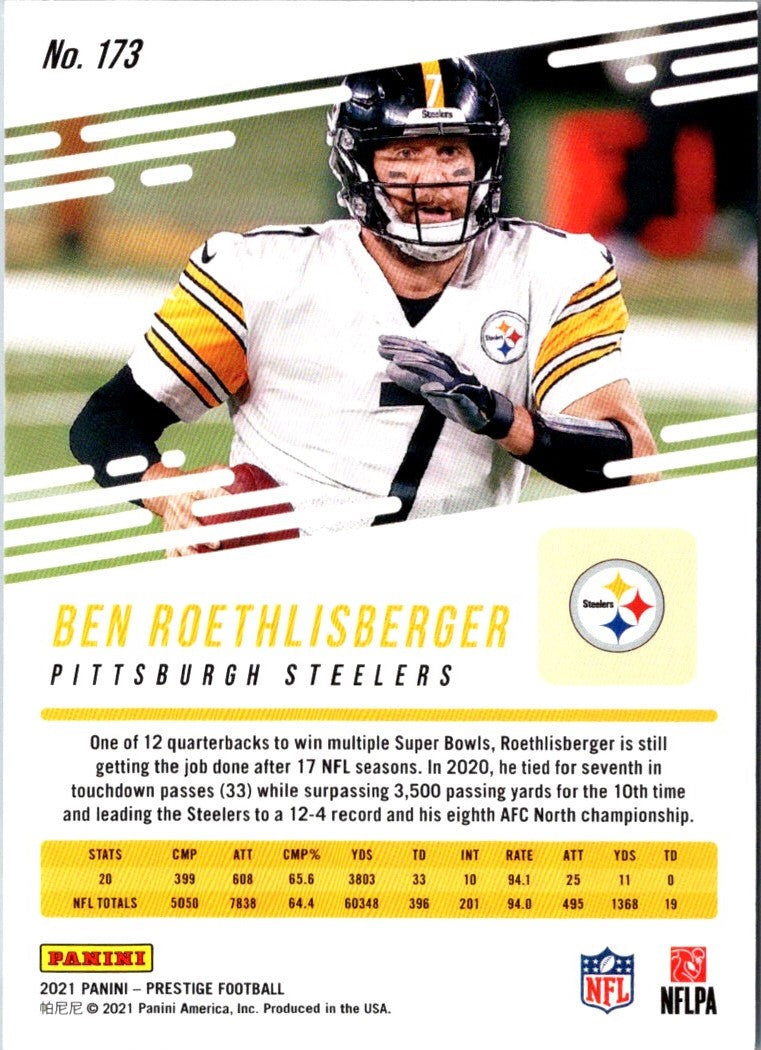 2021 Panini Prestige Ben Roethlisberger