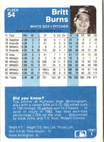 1984 Fleer Britt Burns #54