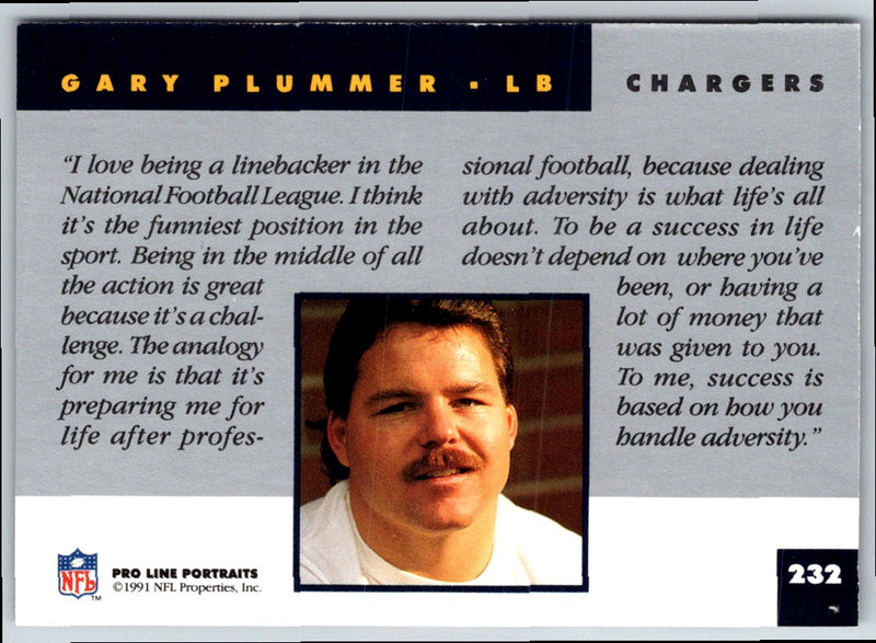 1991 Pro Line Portraits Gary Plummer