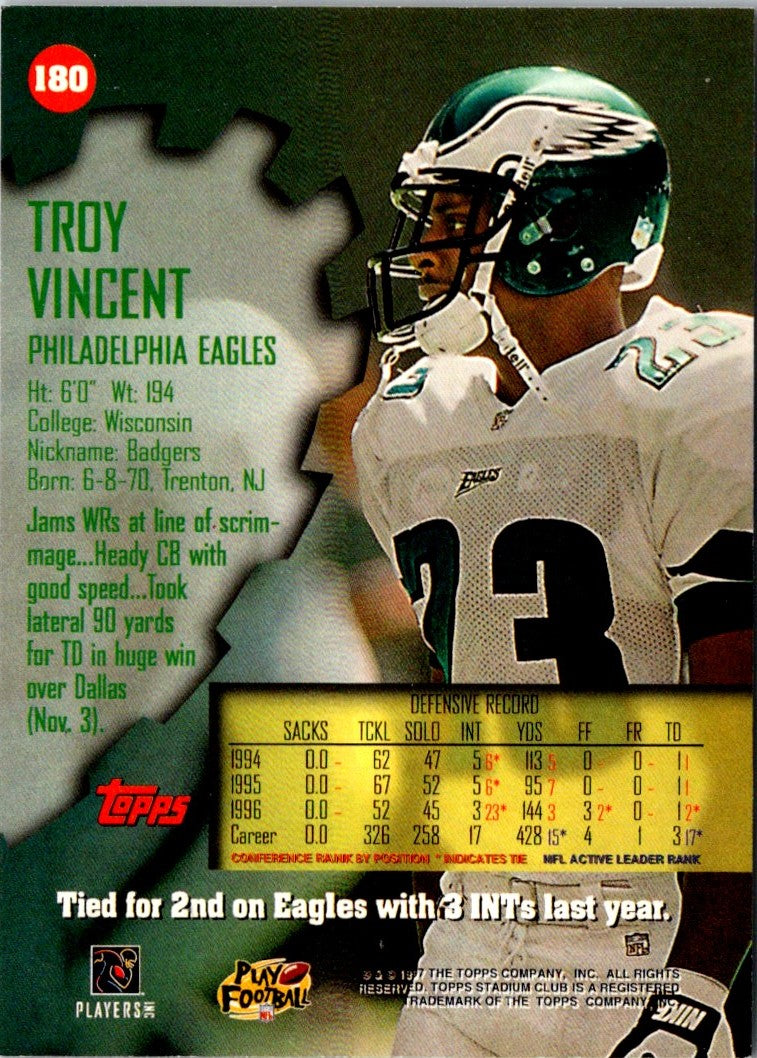 1997 Stadium Club Troy Vincent