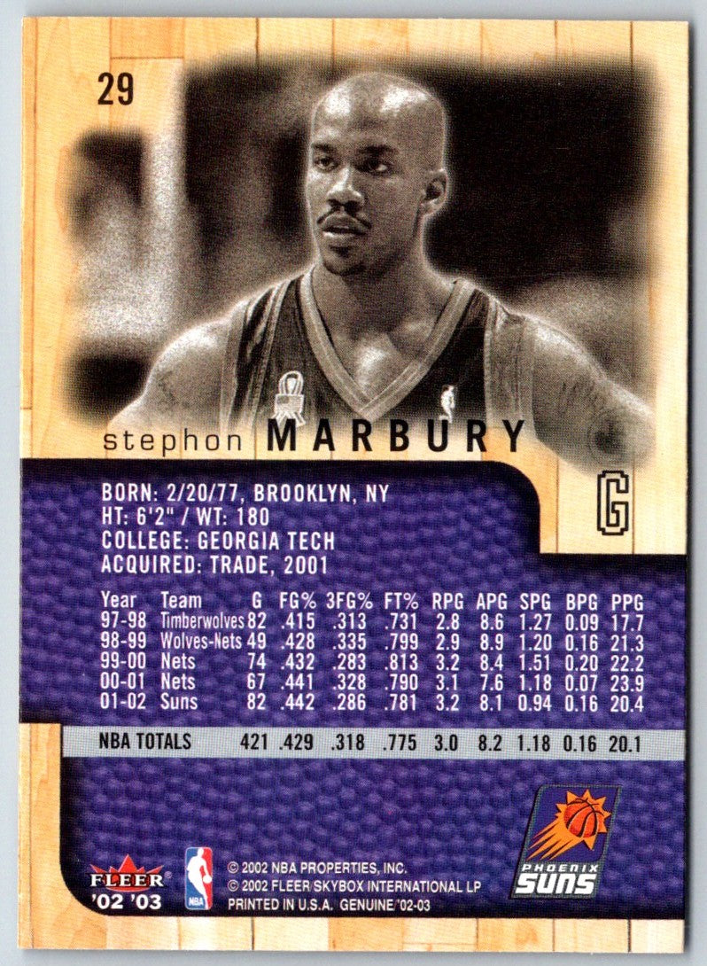 2002 Fleer Genuine Stephon Marbury