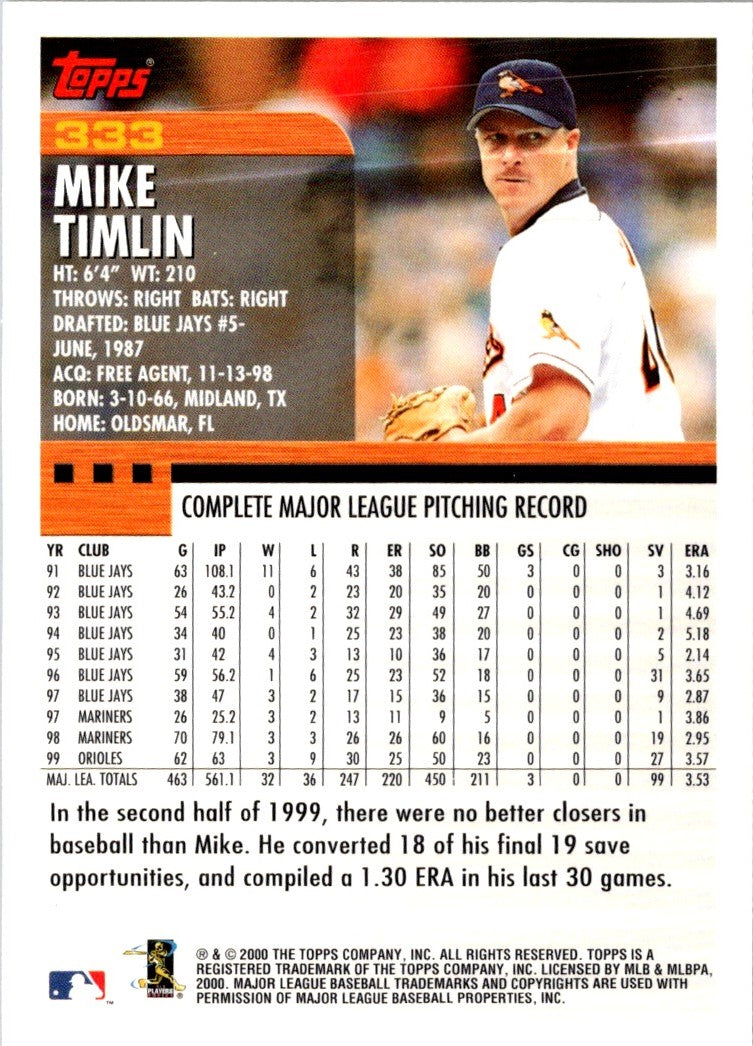 2000 Topps Mike Timlin