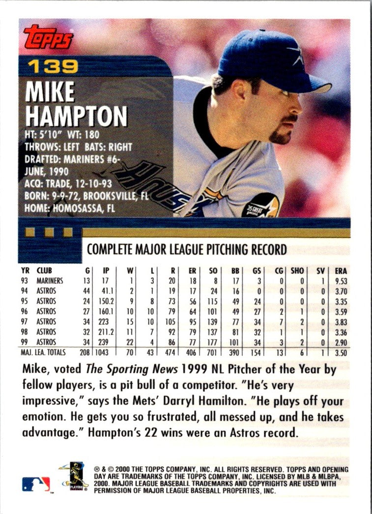 2000 Topps Opening Day Mike Hampton