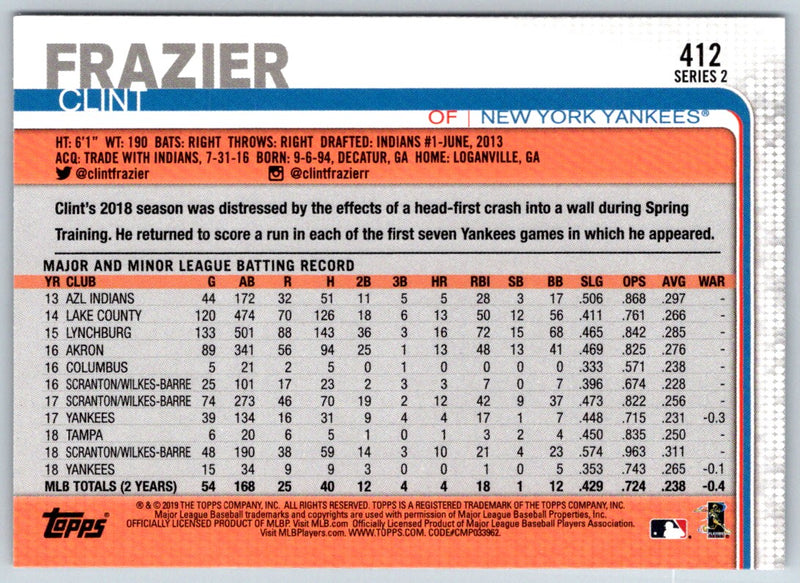 2019 Topps Clint Frazier