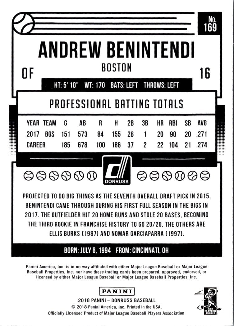 2018 Donruss Andrew Benintendi