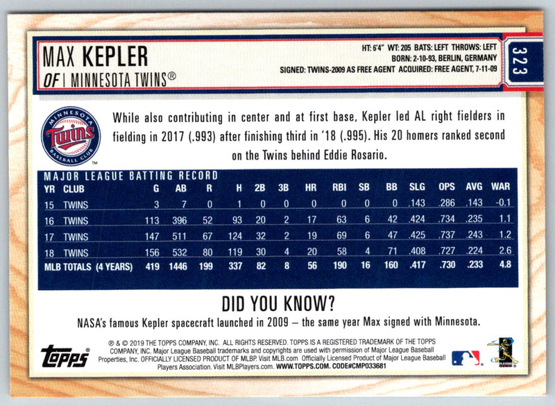 2019 Topps Big League Max Kepler