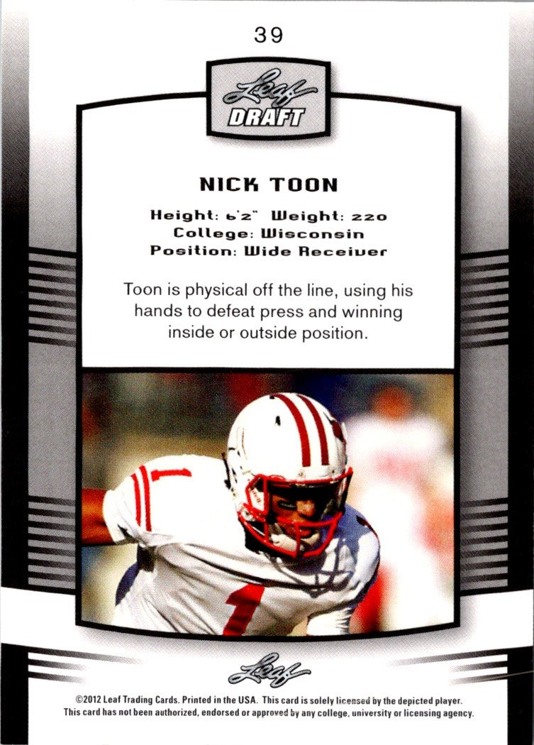 2012 Leaf Draft Nick Toon