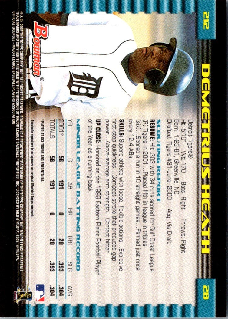 2002 Bowman Demetrius Heath