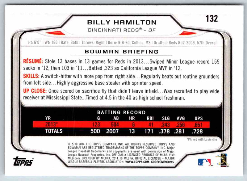 2014 Bowman Billy Hamilton