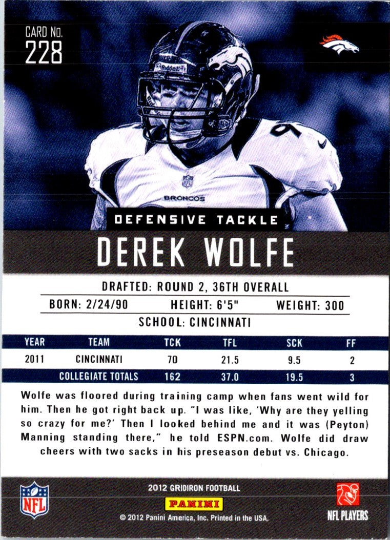 2012 Panini Gridiron Derek Wolfe