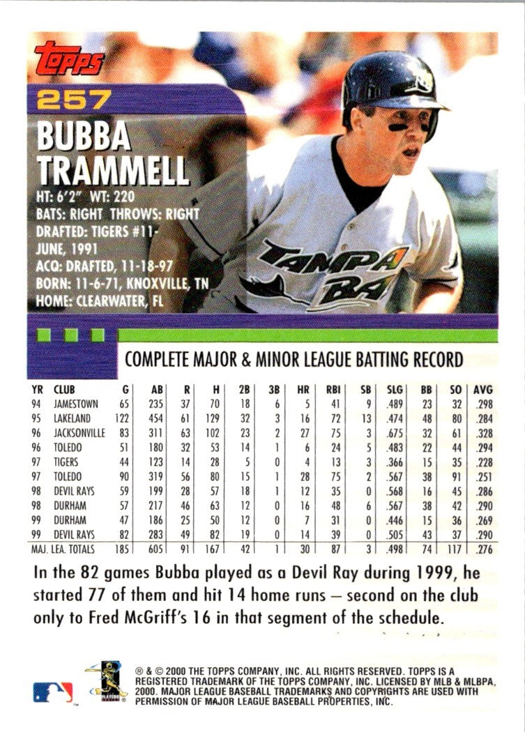 2000 Topps Bubba Trammell