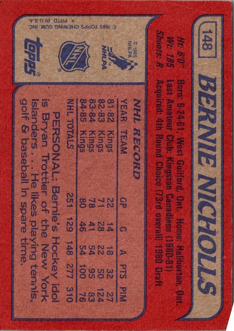 1985 Topps Bernie Nicholls