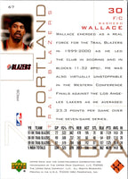 2000 Upper Deck Black Diamond Gold Rasheed Wallace #67