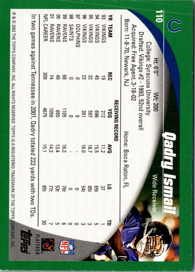 2002 Topps Qadry Ismail
