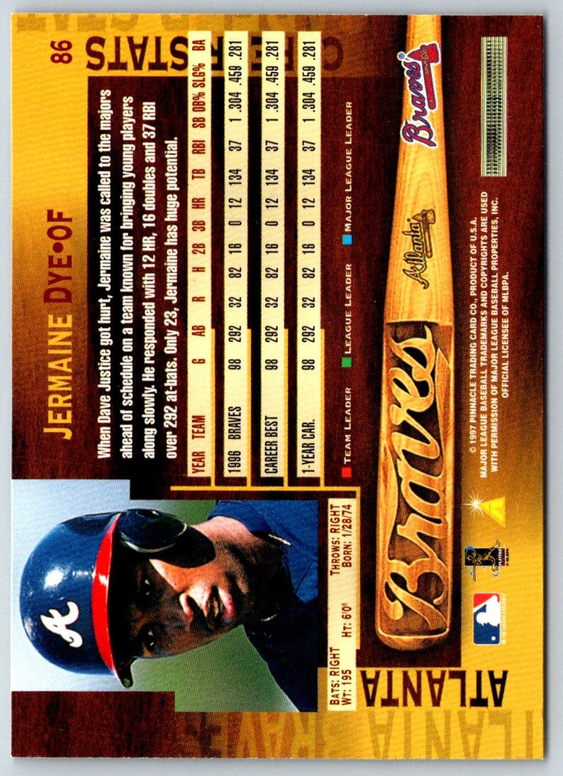 1997 Pinnacle Jermaine Dye