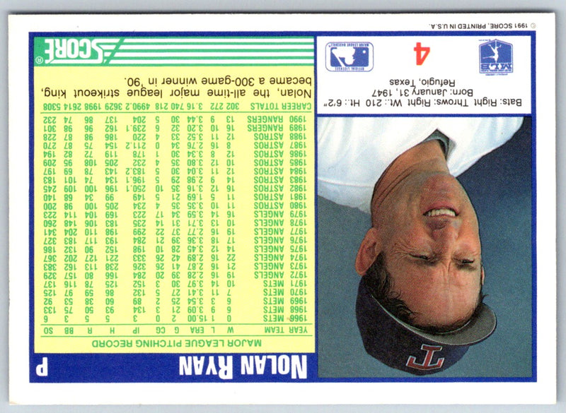 1991 Score Nolan Ryan