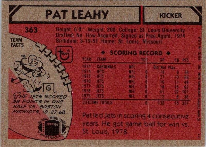 1980 Topps Pat Leahy