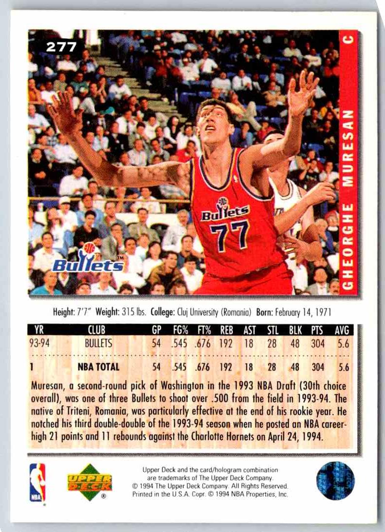 1994 Upper Deck Gheorghe Muresan