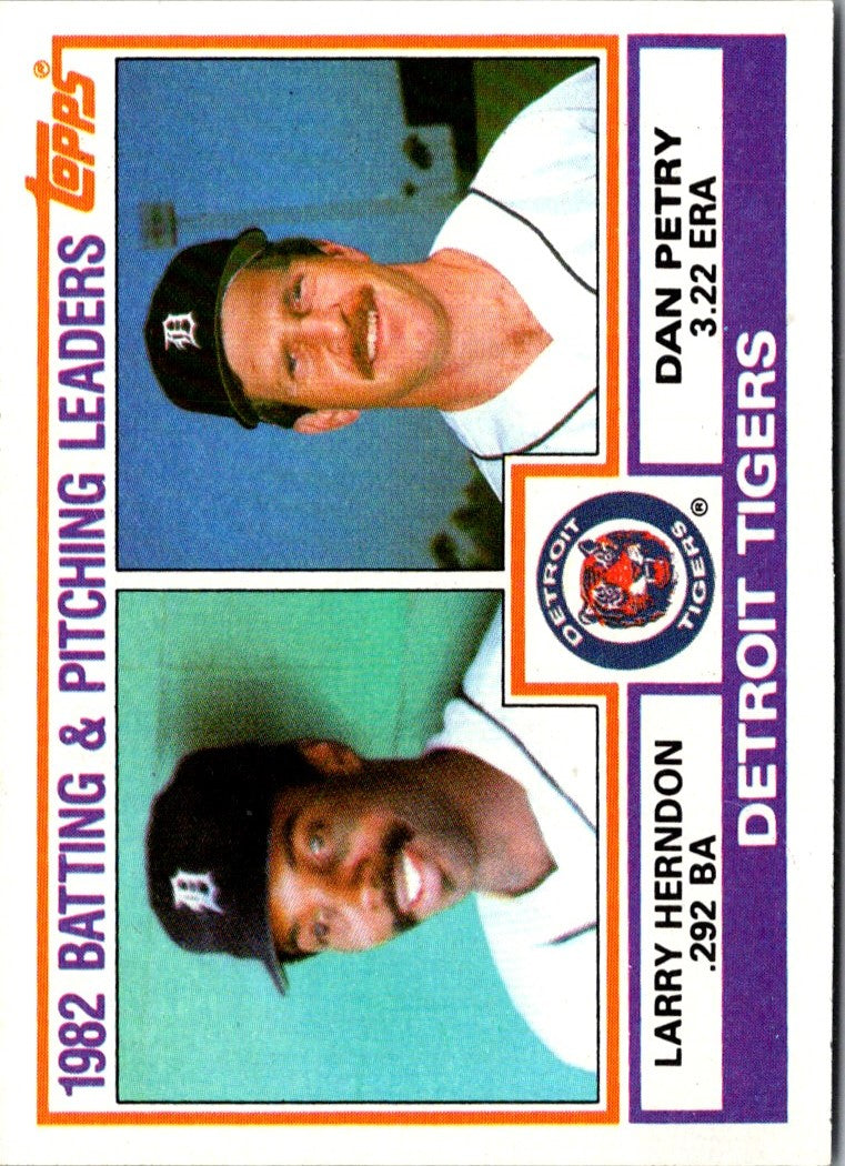 1983 Topps Tigers Team Leaders - Larry Herndon/Dan Petry