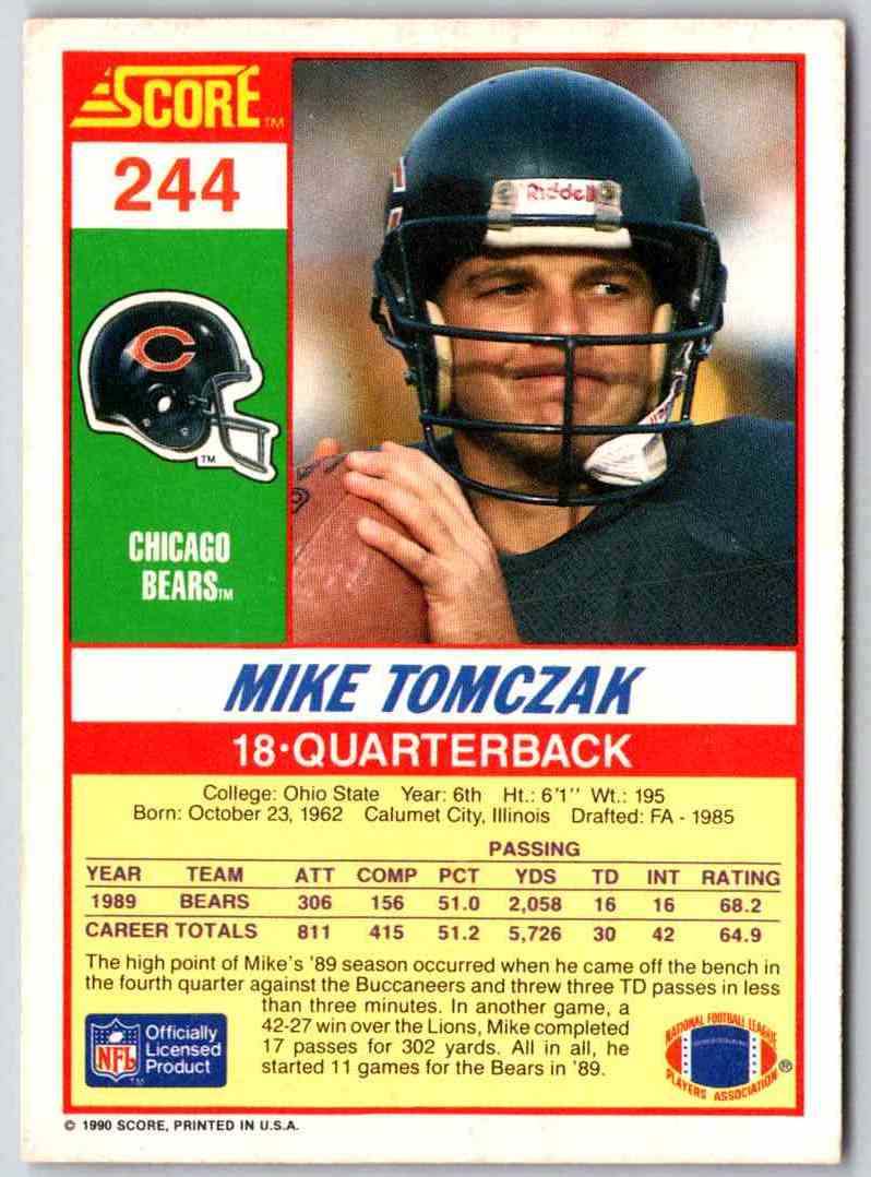 1990 Score Mike Tomczak